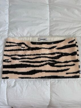 Guizio wild zebra sequin mini skirt